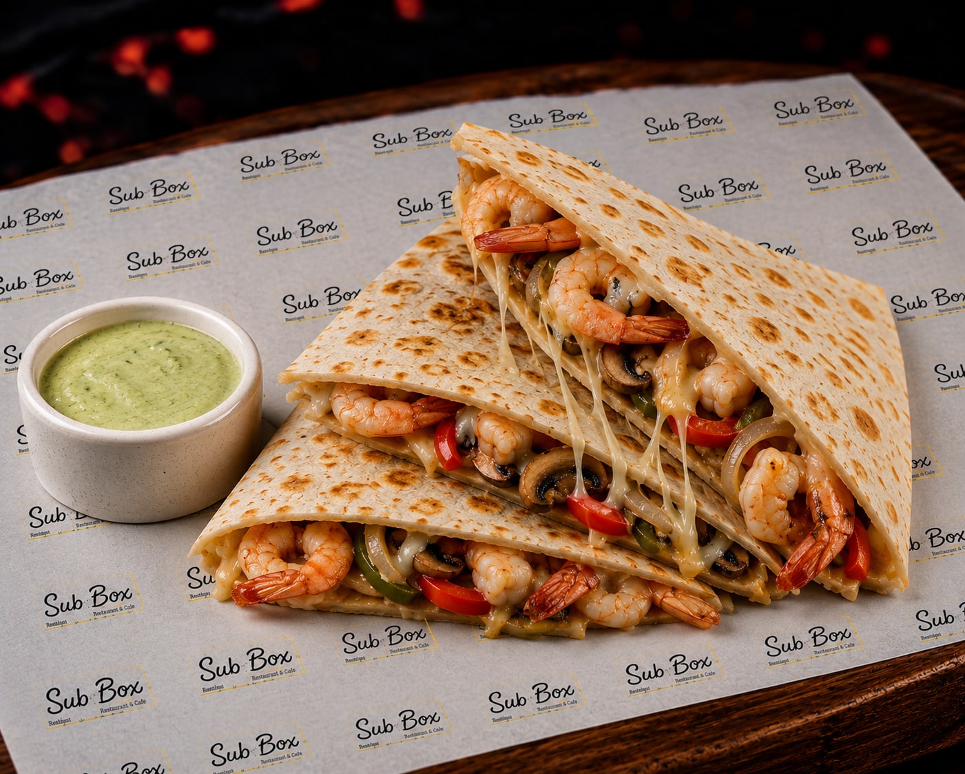 Cheesy Shrimp Quesadilla